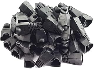 ANMOO Black Rj45 Boot Cat6 Boots Black Cat 5 Boots Black Black Rj45 Cable Boots RJ45 Boots RJ45 Connector, Ethernet Cable Colorful Ethernet Connector Boots Cover (Black 100PCS)