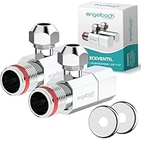 Engelbach® Universal Eckventil 1/2 Zoll selbstdichtend (2er Set) - Eckregulierventil mit Schnellverschluss - öffnet und schließt mit nur 1/4 Umdrehung - für Kalt- und Warmwasserleitungen