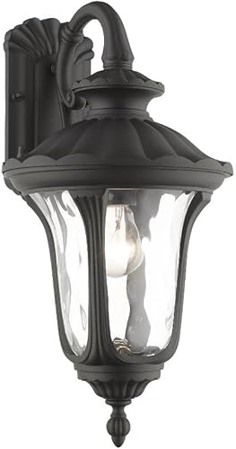Miniatura 5 de Livex Lighting 7853-14 Oxford - Farol de pared para exteriores, 1 luz, negro, 19 x 9.5 x 19 pulgadas Negro -,Blanco