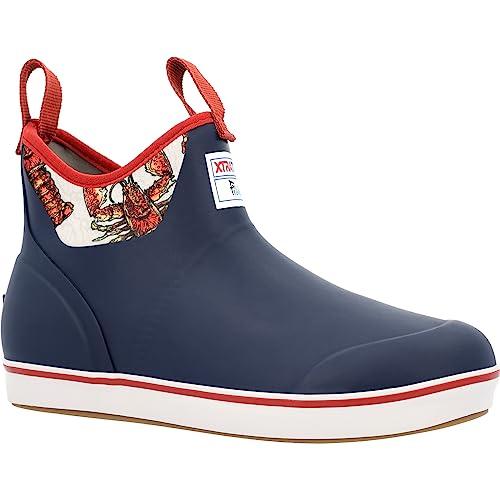 Image of XTRATUF Wmn Blu 6 inch Lobste, Color: Navy /Lobster Print, Size: 9 (XWAB-9LOB-090)