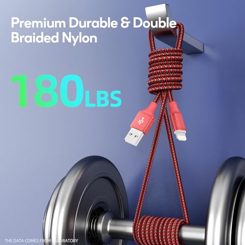 Image of 3 Pack 10 FT iPhone Charger Fast Charging Cord MFi Certified Lightning Cable Nylon Braided iPhone Charger Cord Compatible with iPhone 14 13 12 11 Pro Max XR XS X 8 7 6 Plus SE and More