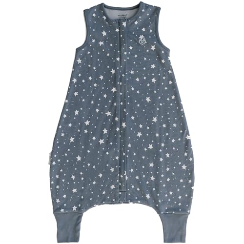 Image of Woolino 4 Season Baby Sleep Bag or Sack with Feet, Australian Merino Wool and Organic Cotton, Toddler Sleeping Bag, 18-36m, Star Gray