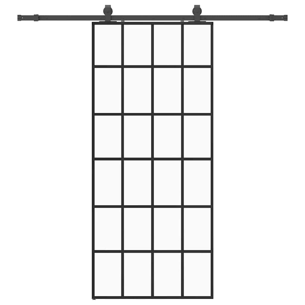 Porta scorrevole con guarnizione, porta in vetro ESG, 90 x 205 cm