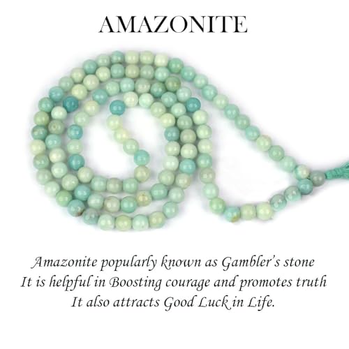 Image of Reiki Crystal Products Natural Reiki Feng-Shui Mala Necklace 6 mm Crystal Stone 108 Bead Jaap Mala for Men and Women