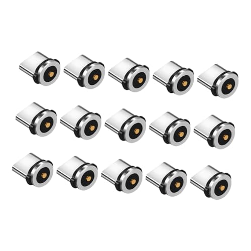 IWOWHERO 15 pièces Adaptateur USB Type-c Rotatif Aluminium Embouts Magnétiques Chargeur Téléphone Lot de Compatible Charge Rapide Jusqu à Protection Port de Charge Couleur Aléatoire