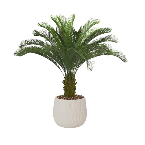 52.6'' Artificial Palm Tree in a Shell Designed fiberstone Planter