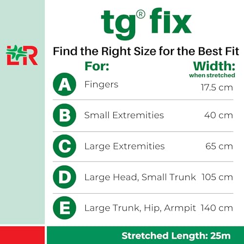 Image of Lohmann & Rauscher tg Fix Net Tubular Bandage, Elastic Net Wound Dressing, Bandage Retainer for Small Extremities, Size D (105cm Wide x 25m Long When Stretched)