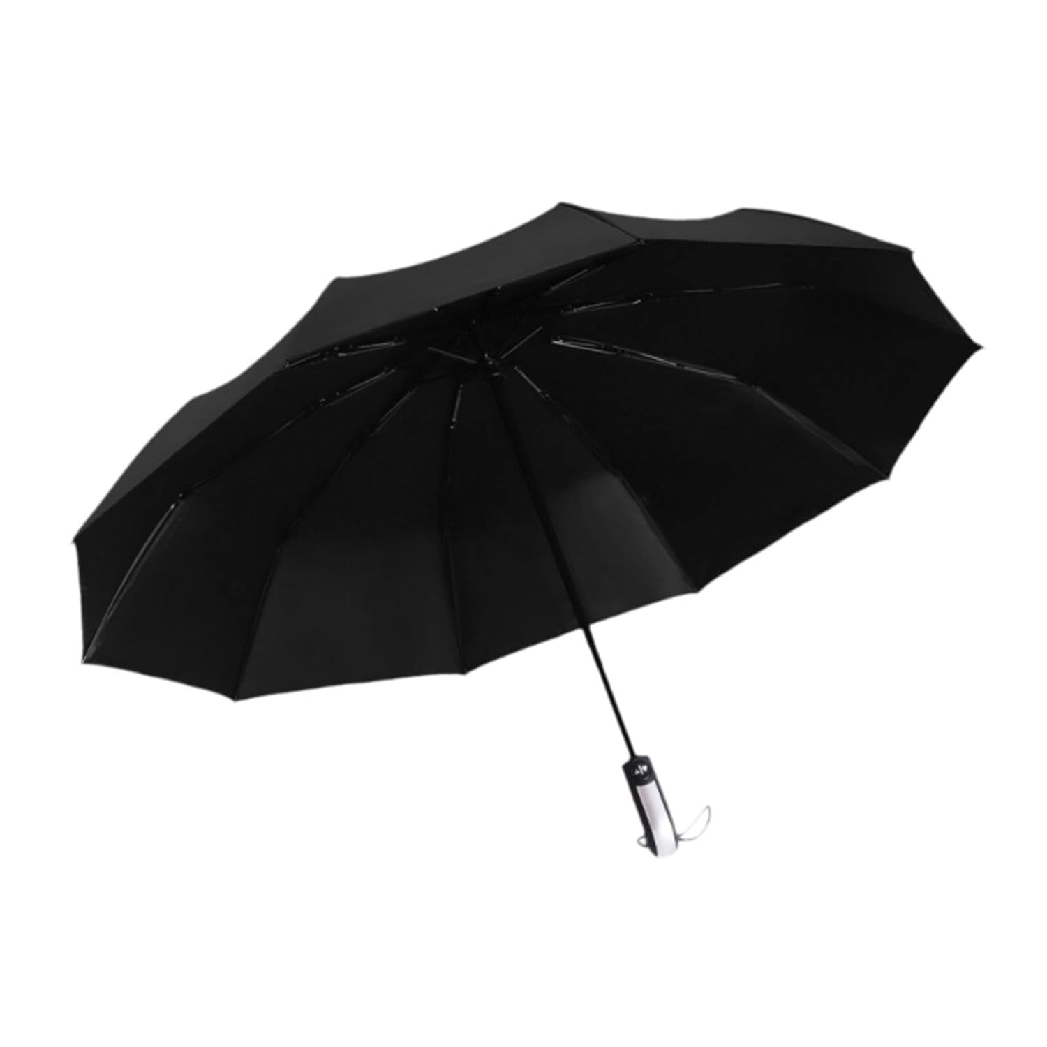 Qianly Automatic Folding Umbrella Travel Umbrella for Rain Waterproof Folding Rain Umbrella for Camping Outdoor Trips Black