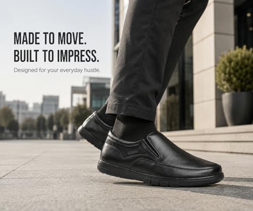 Image of Kraasa Brass Formal Shoes for Men | Vegan Leather Slip-On Office Shoes