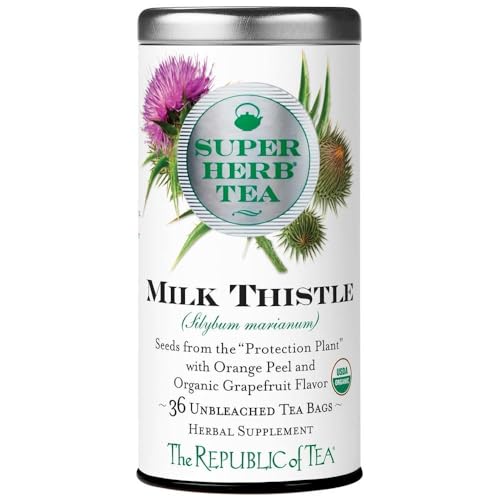 The Republic of Tea – Organic Milk Thistle SuperHerb Tea Tin, 36 Herbal Tea Bags, Naturally Caffeine-Free