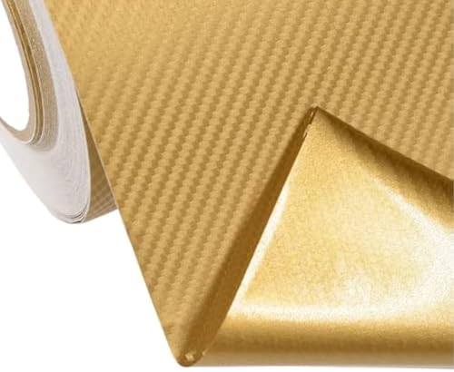 Image of WALLMATE Carbon & Matellic Wrap Sheet Roll Film Sticker Decal Waterproof Car Styling Wrap Auto Vehicle Accessories (12x56 Inch, 3D Gold Carbon)