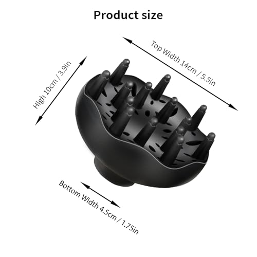 Diffuser Attachment for Hair Dryer, Blow Dryer Nozzle-Specific Hair Diffuser for Curly Hair and Natural Wavy Hair, Suitable for Hair Dryers 4.0-4.4cm (Black)