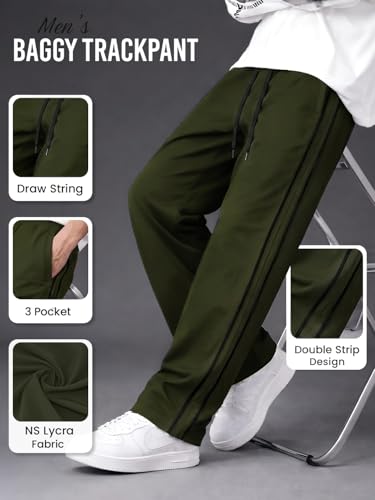 Image of CHKOKKO Men's Relaxed Track Pants for Gym Workout Running Casual Wear Sports Lower with Pockets Adjustable Drawstring Waist Lightweight Quick Dry Activewear Fitness