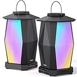 INGA Outdoor Speaker, Bluetooth Wireless Speaker with Lights, Sync up to 100 Speakers, IPX5 Waterproof, 25W, 2 Packs, Portable for Outdoors/Patio/Porch/Pool