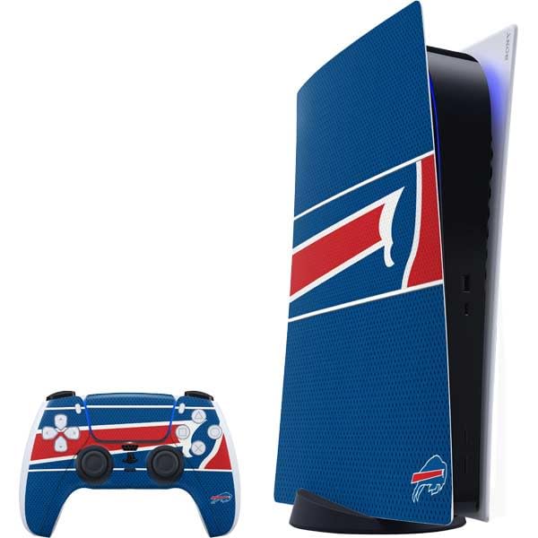 Skinit Decal Gaming Skin Compatible with PS5 Bundle - Officially Licensed NFL Buffalo Bills Zone Block Design