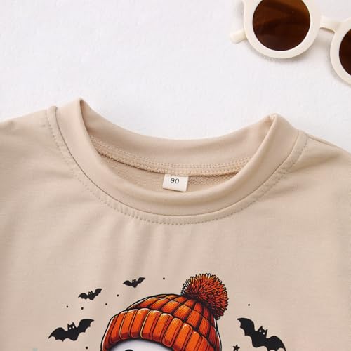 CM C&M WODRO Toddler Halloween Sweatshirt Girl Boy Pumpkin Ghost Pullover Crewneck Long Sleeve Shirt Cute Spooky Season Tops4