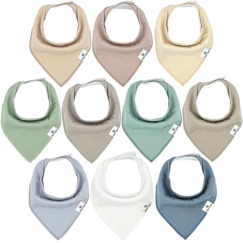 Image of DiaperSquad's Baby Bibs for Drooling and Teething, Bibs for Boys, Baby Girl - Solid Cotton Baby Drool Bibs