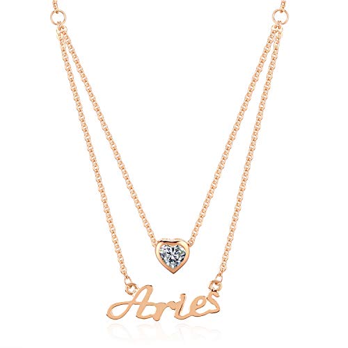 Boltz Zodiac Necklace for Women/Girls,Zodiac Pendant Constellation Jewelry Gifts (Capricorn-Necklace) (Aries-Necklace)