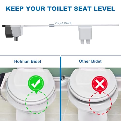 Bidet Attachment for Toilet – ABS Cold Water Sprayer with Black Dial and Dual Nozzles, White Body, Easy Installation, Hygienic Toilet Attachment for Women and Men, Modern Bathroom Fit