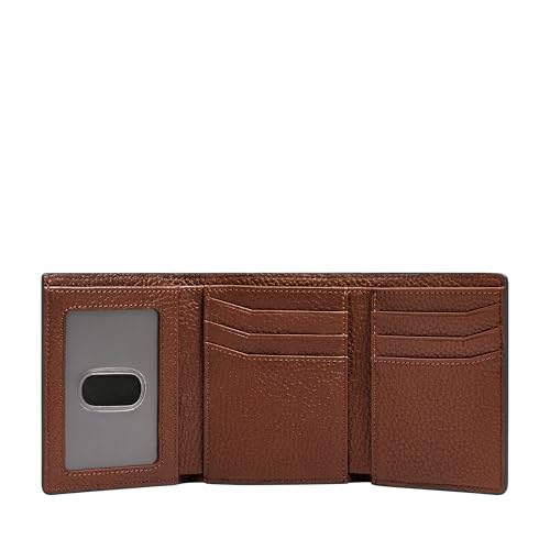 Image of Fossil Men's Wallet, Huntington Leather Trifold Wallet for Men, Medium Brown