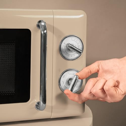 Cecotec Mikrowelle Proclean 3010 Mechanische, 20 l, Retro-Beige, 700 W, 6 Stufen, Timer bis zu 30 Minuten, Auftaumodus, Vintage-Design in Beige, Stahl-Finish – Bild 6