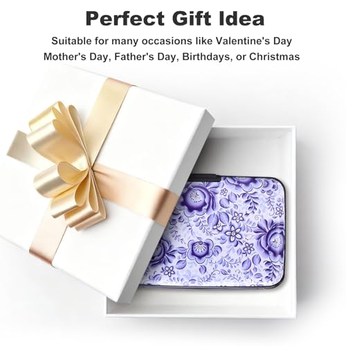 Image of Elfish Mini RFID Aluminum Wallet Credit Cards Holder Business Card Case Metal ID Case for Men Women (Camellia)