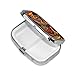 Tribal Vibrant Rhino Pill Box with Mirror 2 Compartments Square Pill Organizer for Pocket