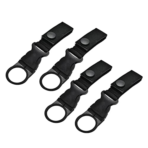 Homyl 4 Unids/Set Molle Hebilla Clip Soporte para Botella de Agua Gancho Cinturón Negro, Negro