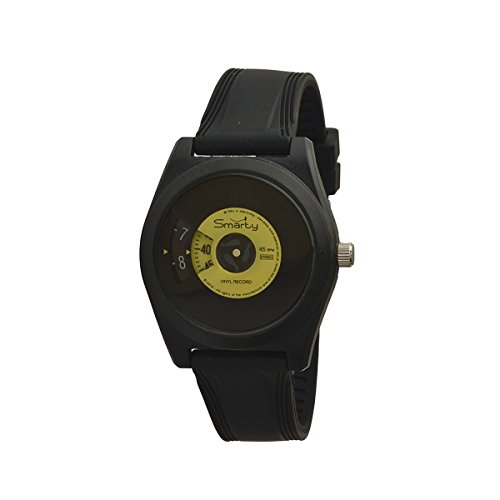 Preisvergleich Produktbild SMARTY VINYL Unisex-Armbanduhr aus Silikon schwarz und gelb SW045C08