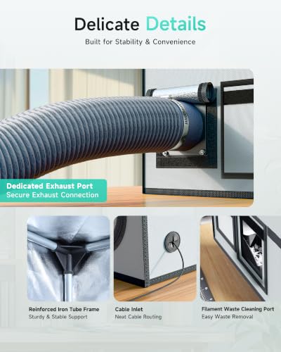 Image of TOPCUBE 3D Printer Enclosure for Bambu Lab A1 Combo with Exhaust Kit