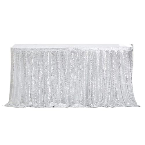 L6NqIAG Rechteckiger Glitzer-Pailletten-Tischrock 70x122cm