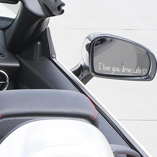 Image of 4X I Love You Drive Safe Mirror Sticker, Cute Car Stickers for Women, Valentine's Day Gift for Her, Drive Safe Car Decals for Rearview Mirror (Silver)