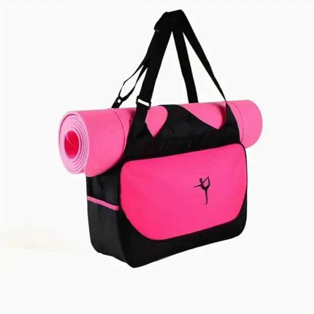 Borsa Yoga Multicolore Grande Capacità con Supporto Tappetino - Borsone Sportivo Nylon