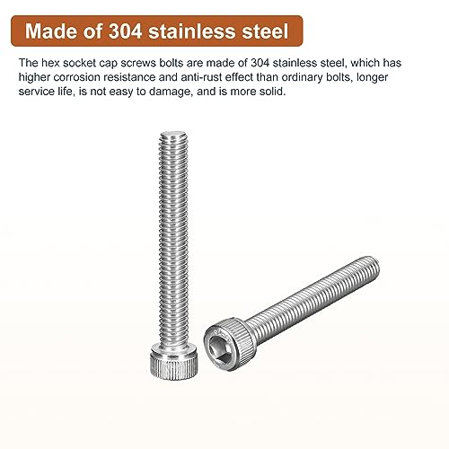 DTGN M6x45mm Socket Head Cap Screws Bolts, 20Pcs 304 Stainless Steel 18-8, Metric Machine Hex Socket Screw, Hex Drive - Image 3