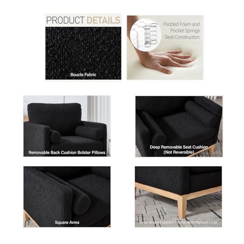 Sillón Moderno Plegable Negro miniatura 5