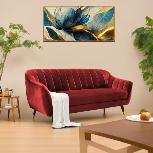 Image of Casaliving Anyse 3 Seater Sofa Set for Living Room (Maroon Fabric) Premium Fabric Sofa