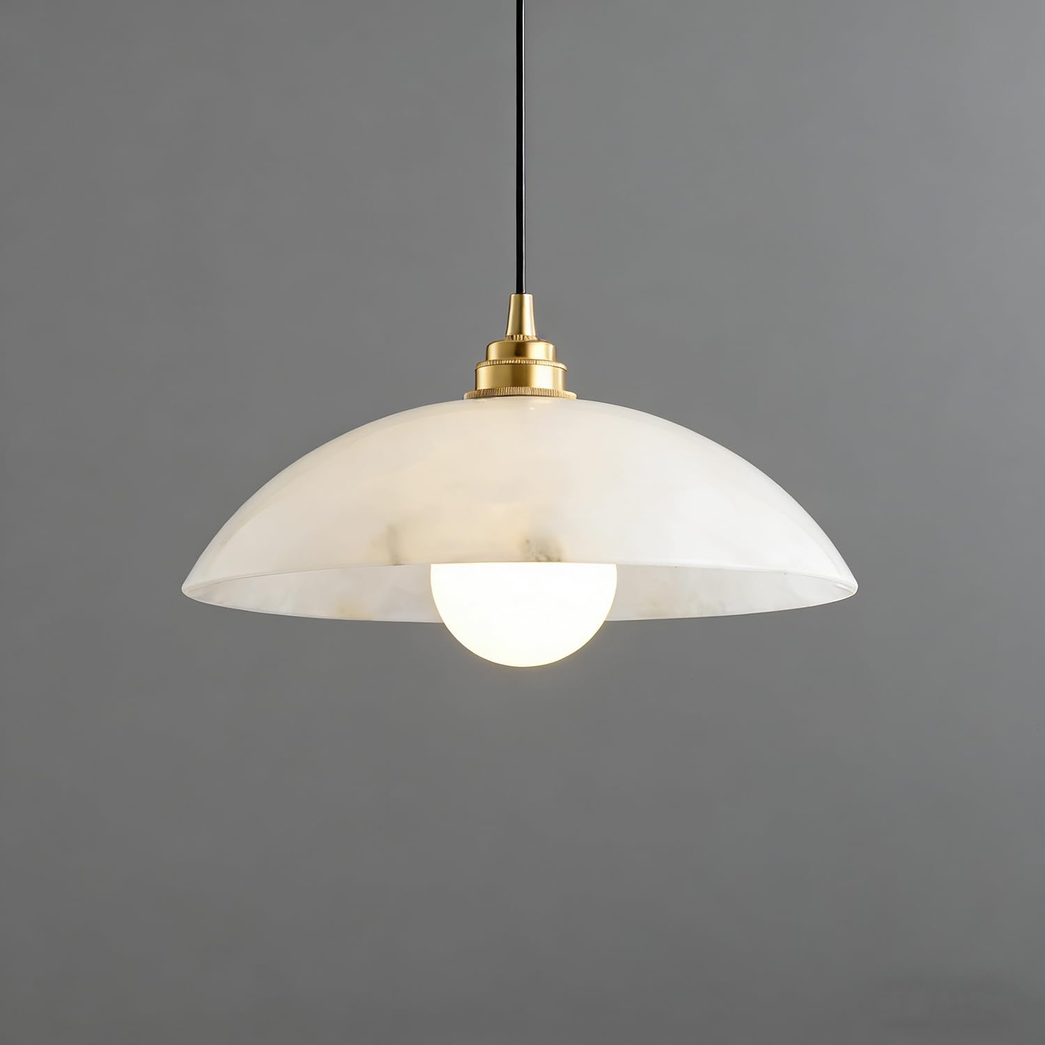 DLSixYi Natural Alabaster Pendant Lights Modern Simulation Marble Restaurant Pendant Light White Minimalism Dining Tables Luxurious Nordic Apartment