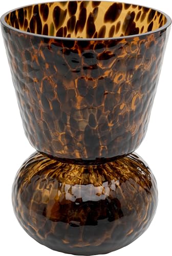 Kare Design Vase Caramel Marron - Hauteur : 26 cm - Vase décoratif - Accessoire d'intérieur - Imperméable - À Motifs - Verre - Salon