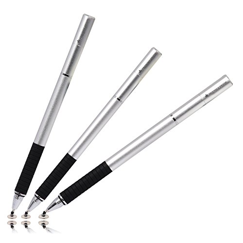 The Friendly Swede 3-in-1 Hybrid Pen, Capacitive Fiber and Fine Point Disc Stylus, with Ballpoint end and Replaceable Tips (2 Pack) - Thumbnail 4