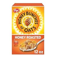 Honey Bunches of Oats Honey Roasted, Heart Healthy, Low Fat, made with Whole Grain Cereal, 12 Ounce