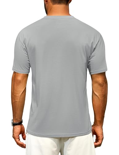 Cotrasen Men's T Shirts Cotton Drop Shoulder Short Sleeve Shirts for Men Casual Soft Comfort Loose Fit Mens Summer Tee Shirts