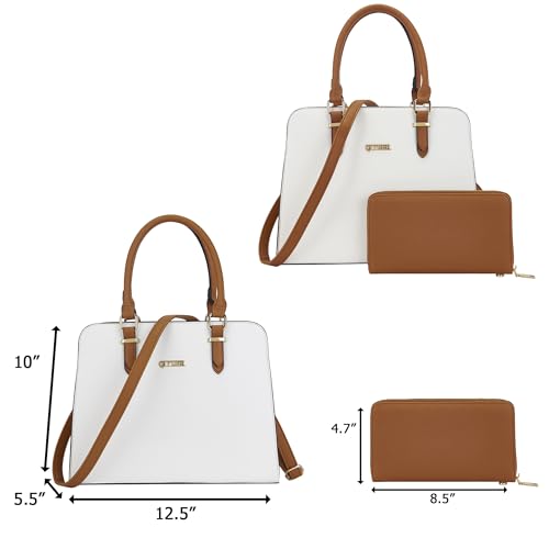 Image of Qiyuer Satchel Purses For Women Handbag And Wallet Set Tote Bag | Premium Vegan Leather,Matching Wallet,RFID Blocking,Work,Casual
