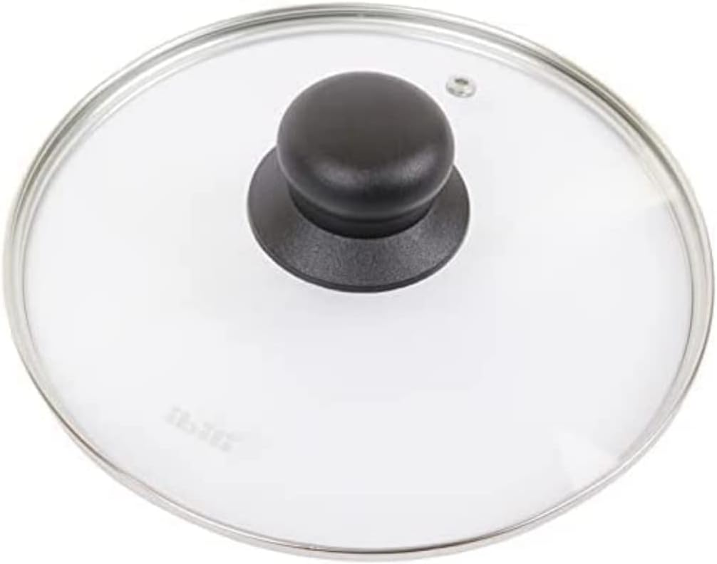 Ibili Stainless Steel Vented Silver & Black Glass Saucepan Cover Lid
