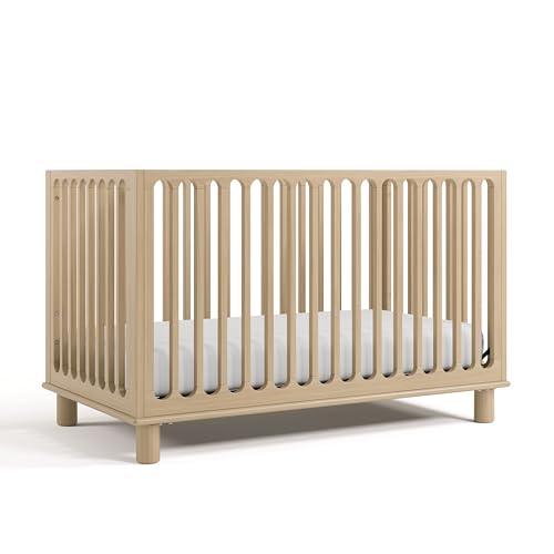 Storkcraft Sicily Grow-with-Me Convertible Crib with Toddler Rail Included (Driftwood) –...