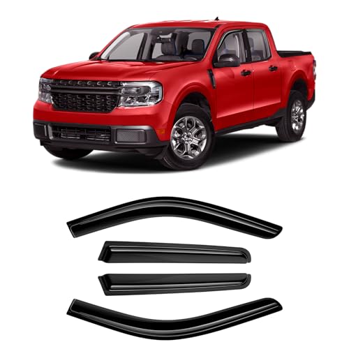 Image of Canvcle Maverick Rain Guards - Window Visors for Ford Maverick 2022-2025 2026, Outside-Mount Tape-On Side Window Wind Deflectors for Maverick Accessories Vent Visors Shades Rainproof 4PCS
