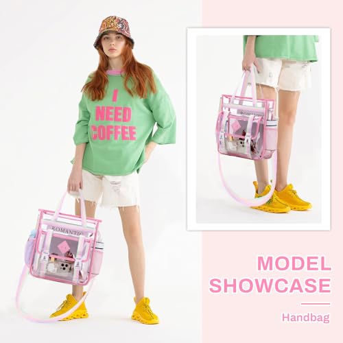 Clear Tote Bag Stadium Approved 12x6x12, Thickened Heavy Duty PVC Transparent Tote Bag Water Resistant2