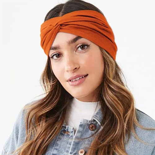 Image of DRESHOW 4 Pack Turban Headbands for Women Wide Vintage Head Wraps Knotted Cute Hair Band Accessories