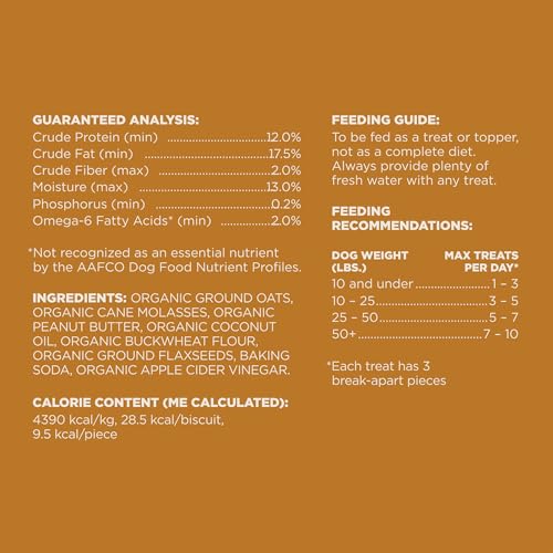 Image of Amazon Brand - Wag Expedition Human Grade Organic Biscuits Dog Treats, Non-GMO, Peanut Butter, 10oz