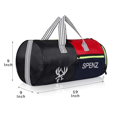 Image of SPENZ Bags Polyester 28L Water Resistant Sports Duffel Gym Bag for Men & Women with Shoe Compartment