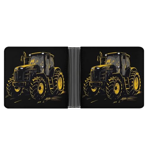 Tractor Bifold Wallet PU Leather Coin Purse Lightweight Credit Card Holder Wallet Money Clip